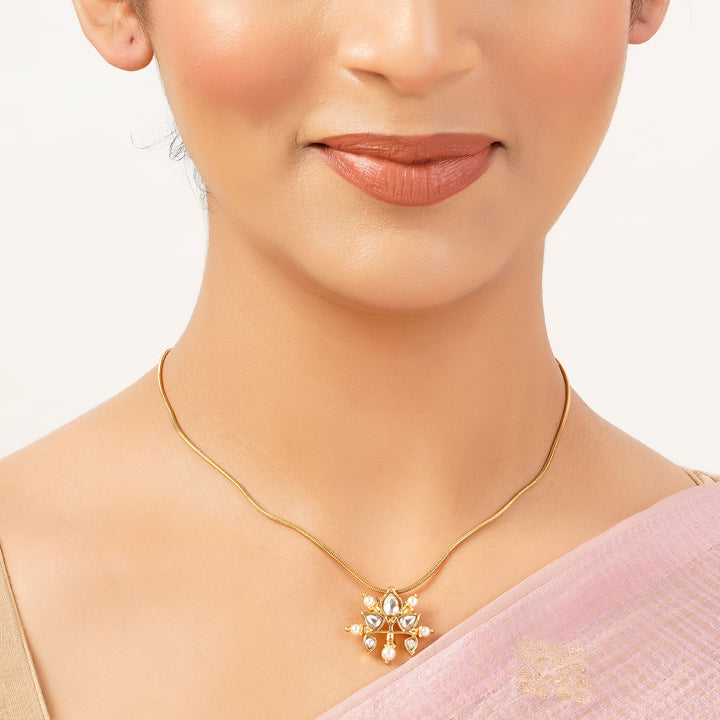 22k Gold Plated Ruhi Kesar Pendant
