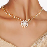 22k Gold Plated Teej Kamalika Pendant Set