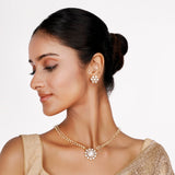 22k Gold Plated Teej Kamalika Pendant Set