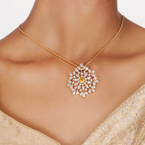 22k Gold Plated Teej Prabha Pendant Set