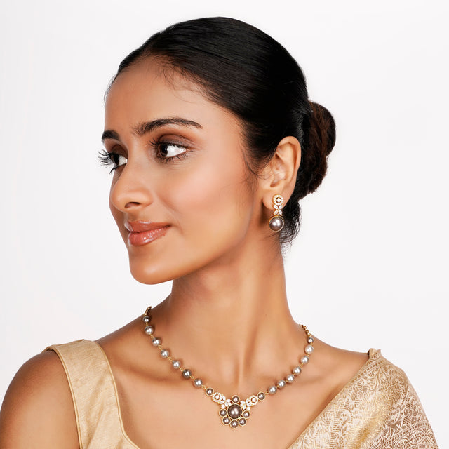 22k Gold Plated Teej Ambara Pendant Set