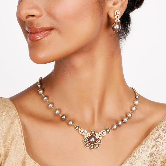 22k Gold Plated Teej Ambara Pendant Set