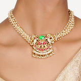 22k Gold Plated Teej Torana Pendant Set