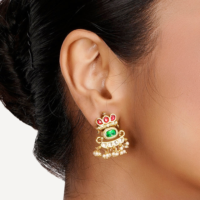 22k Gold Plated Teej Torana Pendant Set