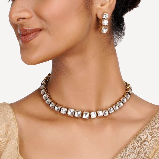 22k Gold Plated Teej Quadria Necklace