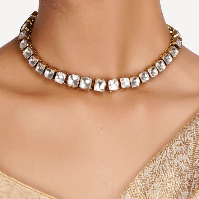 22k Gold Plated Teej Quadria Necklace