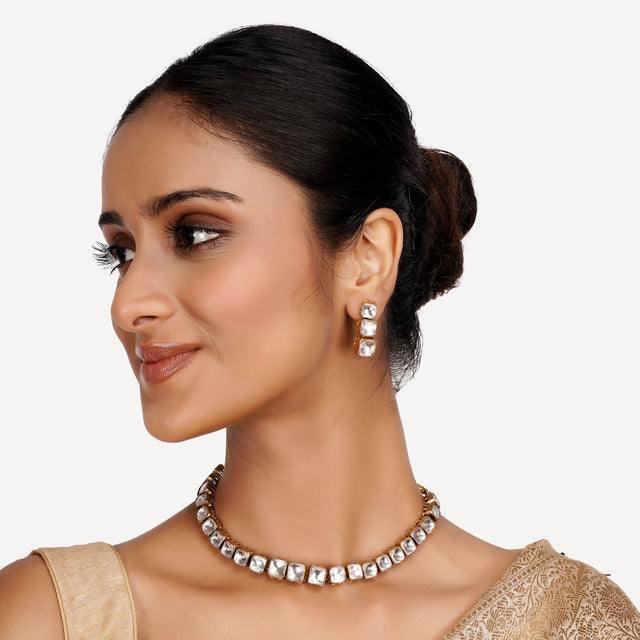 22k Gold Plated Teej Quadria Necklace