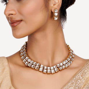 22k Gold Plated Teej Cubika Necklace Set