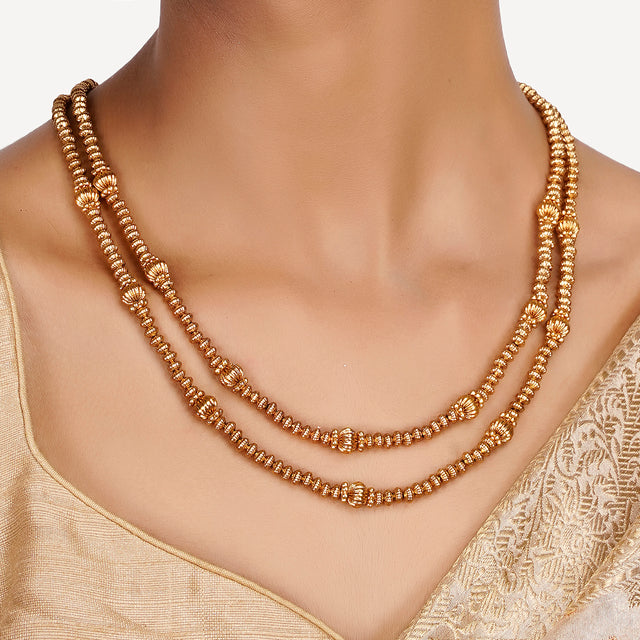 22k Gold Plated Teej Muktika Pendant Set
