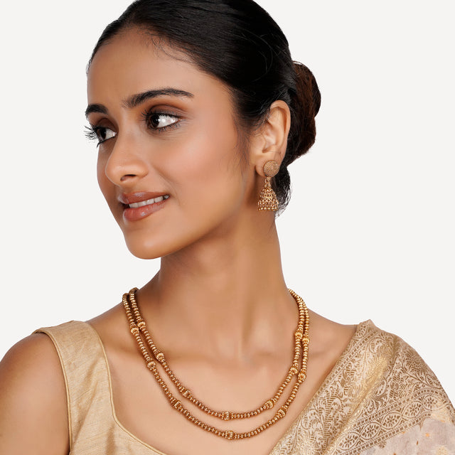 22k Gold Plated Teej Muktika Pendant Set