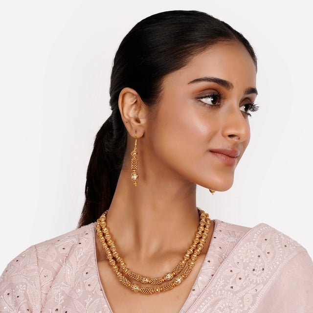 22k Gold Plated Teej Orbita Pendant Set