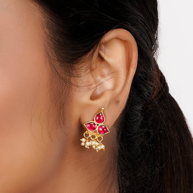 22k Gold Plated Teej Darpanika Pendant Set