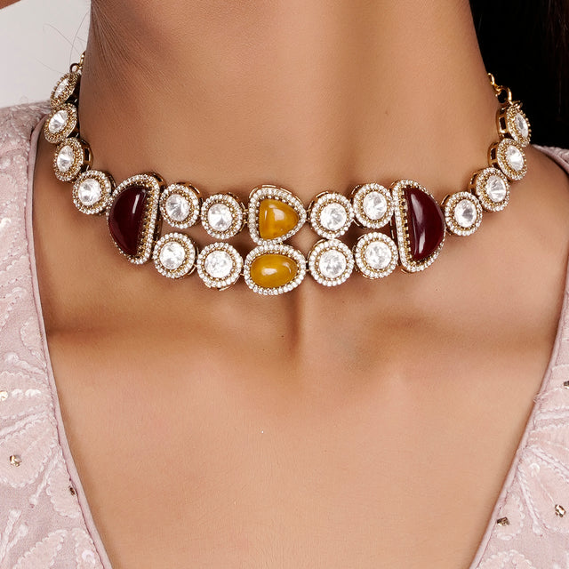 22k Gold Plated Teej Arnika Choker Set