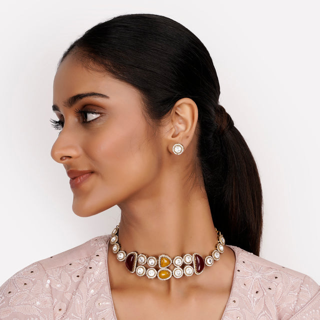 22k Gold Plated Teej Arnika Choker Set