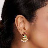 22k Gold Plated Teej Gavaksha Pendant Set