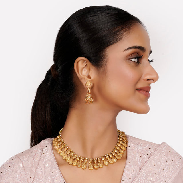 22k Gold Plated Teej Taapika Necklace Set
