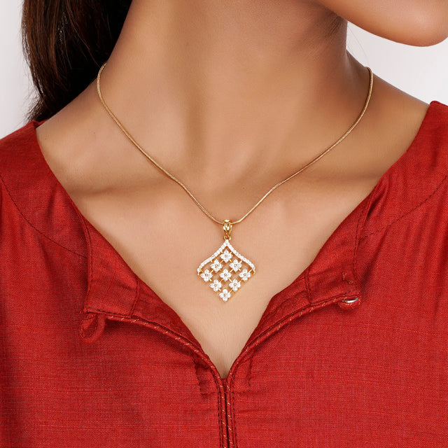 22k Gold Plated  Tribhujika Pendant Set