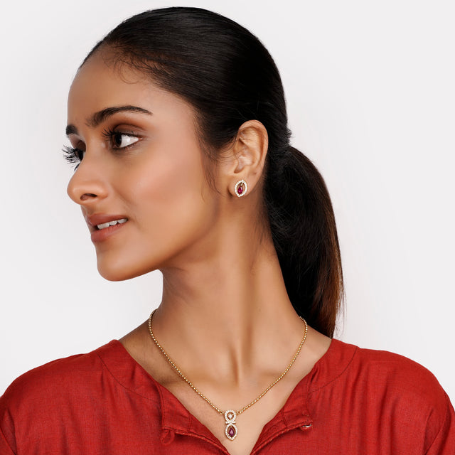 22k Gold Plated Trishna Pendant Set