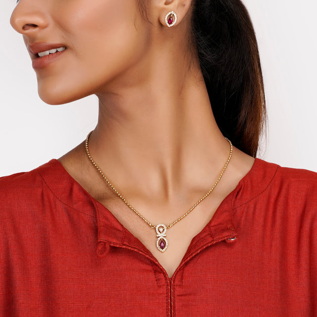 22k Gold Plated Trishna Pendant Set