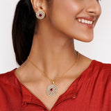 22k Gold Plated Prabha Pendant Set