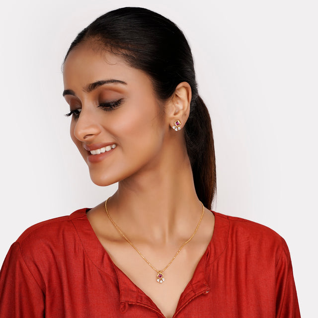 22k Gold Plated Trilika Pendant Set