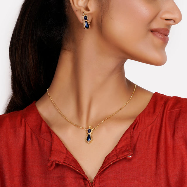 22k Gold Plated Dravya Pendant Set
