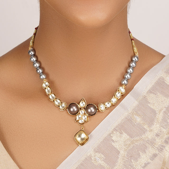 22k Gold Plated Divyam Vezira Necklace Set