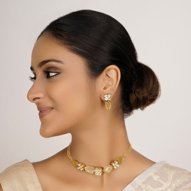 22k Gold Plated Divyam Ruvina Necklace Set