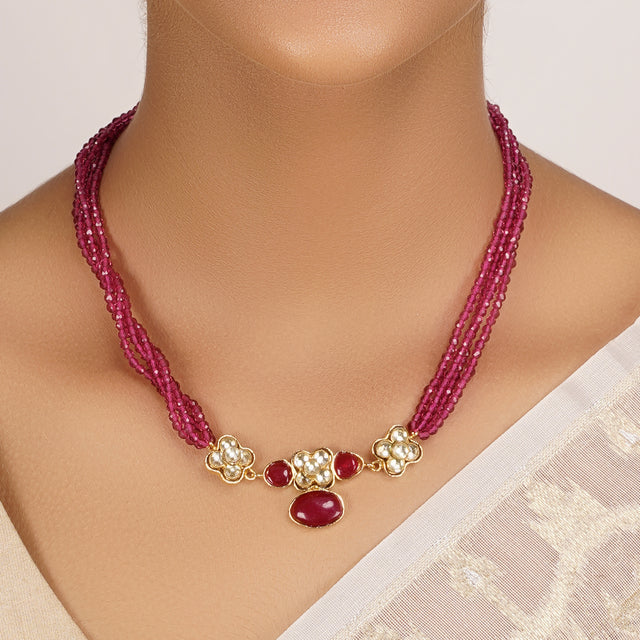 22k Gold Plated Divyam Zamira Necklace Set