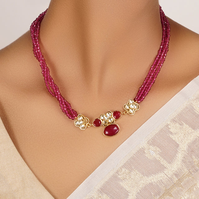 22k Gold Plated Divyam Zamira Necklace Set