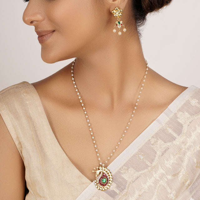22k Gold Plated Divyam Dhrina Pendant Set