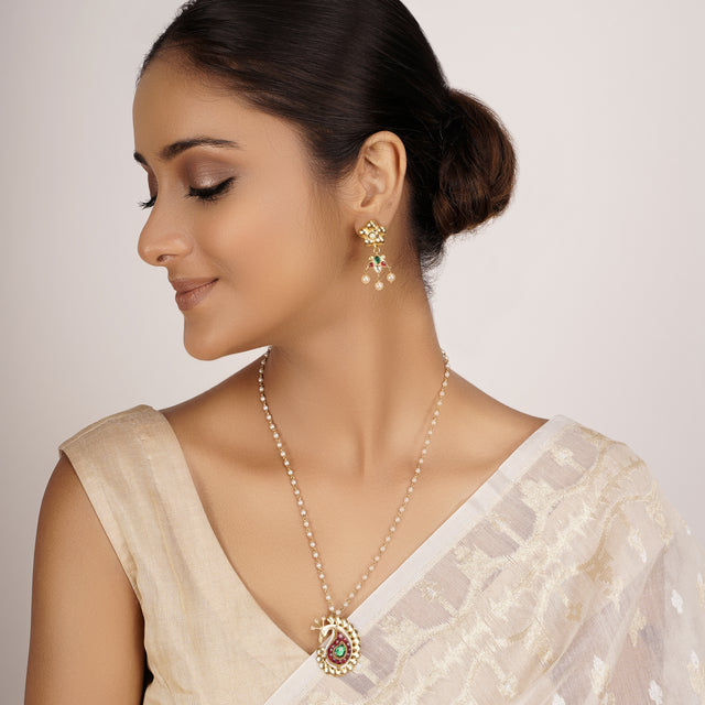22k Gold Plated Divyam Dhrina Pendant Set