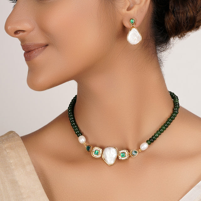 22k Gold Plated Divyam Zuleya Necklace Set