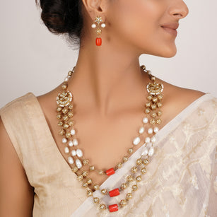 22k Gold Plated Divyam Vinora Necklace Set