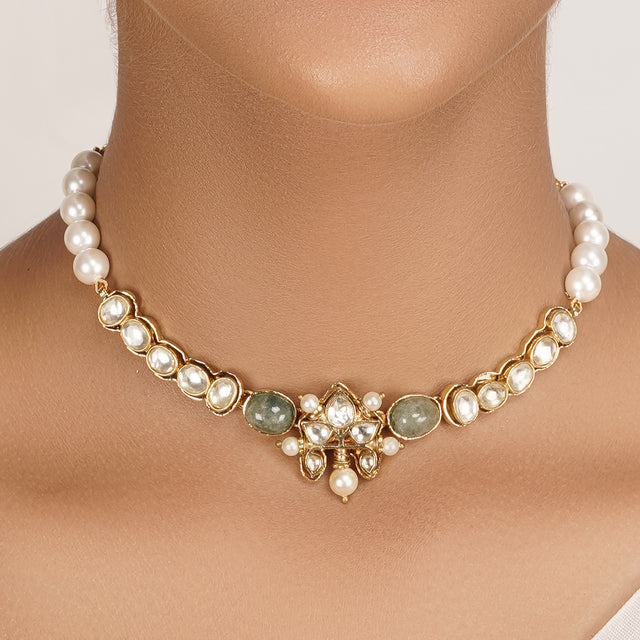 22k Gold Plated Divyam Omita Necklace Set