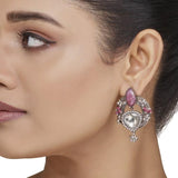 Ruby Kundan Round Earring