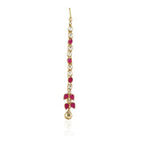 Gold Plated Kundan Red White Tika