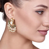 AMBI KUNDAN GREEN EARRING