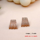 Dainty Rose Plated Zircon Earring Studs