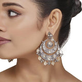 Kundan Silver Citrine Chandbali