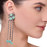 ROSE TURQUOISE LONG EARRING