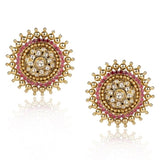 KUNDAN RUBY ROUND EARRINGS