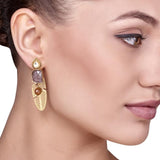 Kundan Tourmaline Leaf Earring