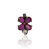 SILVER PLATED SARGAM RED ZIRCON NOSE PIN
