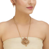 KONARK CLASSIC TEMPLE  GOLD PLATED PENDANT SET