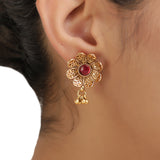 KONARK CLASSIC TEMPLE  GOLD PLATED PENDANT SET
