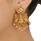 KONARK CLASSIC GOLD PLATED  TEMPLE NECKLACE SET