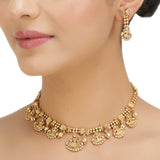 KONARK CLASSIC TEMPLE  GOLD PLATED NECKLACE SET
