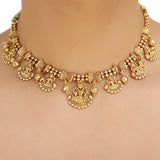 KONARK CLASSIC TEMPLE  GOLD PLATED NECKLACE SET