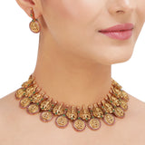 KONARK CLASSIC TEMPLE  COIN NECKLACE SET